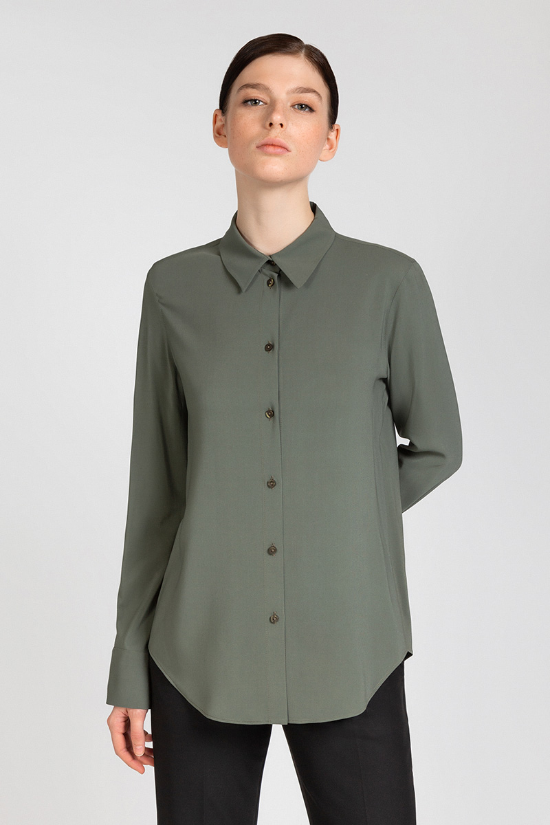 Однотонная блузка из вискозы на пуговицах VASSA&Co, Зеленый, VASSA&Co V196434N-1323C78
Однотонная блузка из вискозы на пуговицах VASSA&Co, Зеленый, VASSA&Co V196434N-1323C78