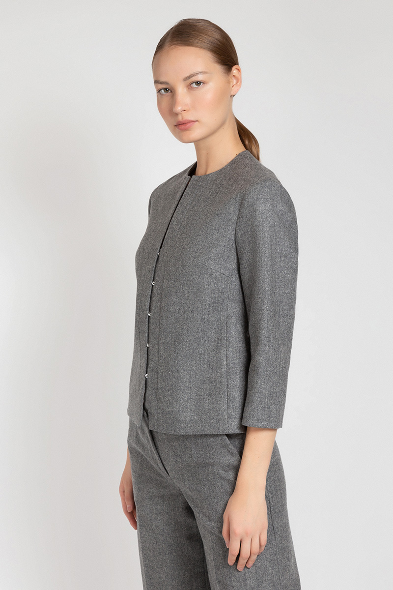 

Жакет с укороченными рукавами VASSA&Co, Серый, VASSA&Co V195156N-1345C96