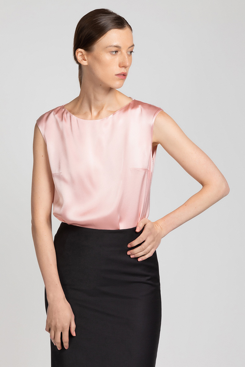 

Базовая блузка из вискозы VASSA&Co, Розовый, VASSA&Co V196458N-1720C31