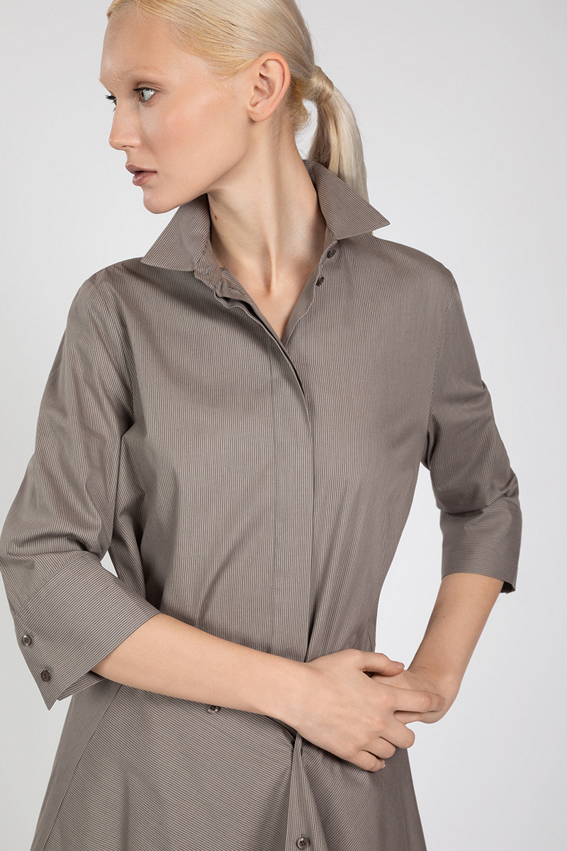 

Платье-рубашка на пуговицах VASSA&Co, Бежевый, VASSA&Co W209912N-1441C14