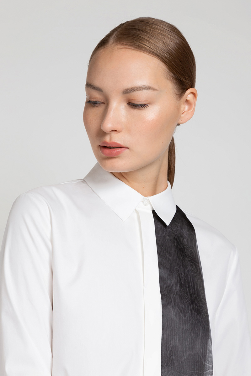 

Блузка с асимметричным декором VASSA&Co, Белый, VASSA&Co V196440N-1589C00