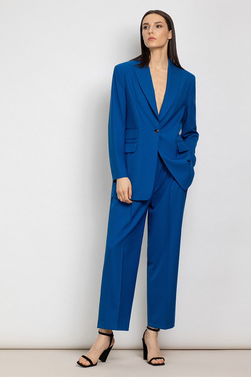 

Однобортный жакет на одной пуговице VASSA&Co, Синий, VASSA&Co V215276N-1223C652