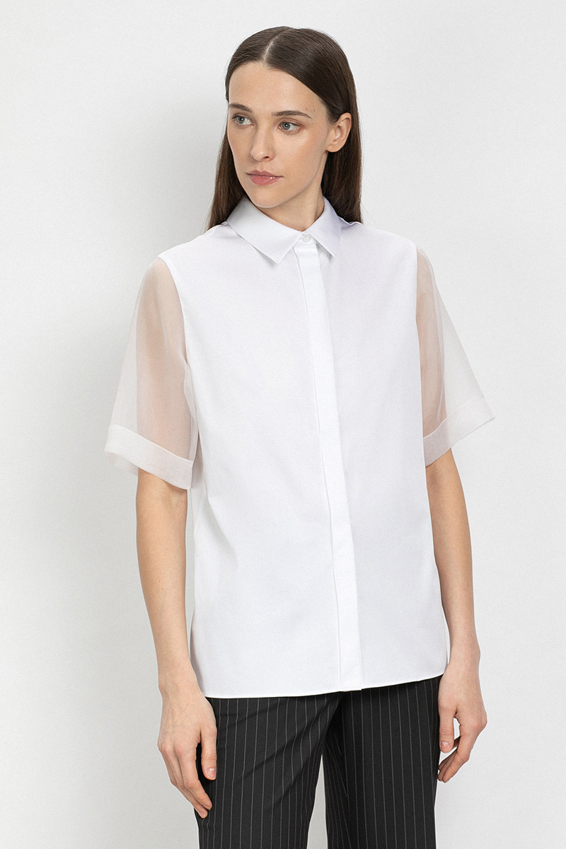 Блузка с полупрозрачными рукавами VASSA&Co