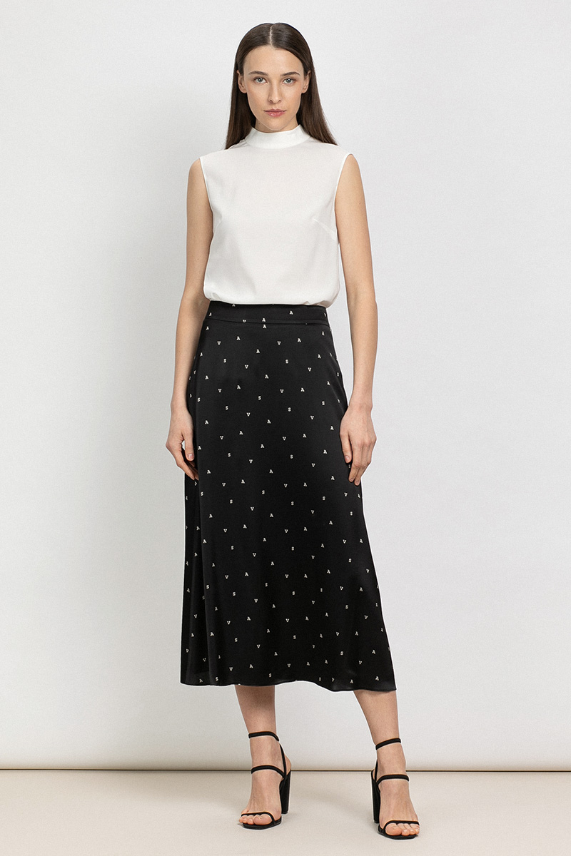 

Расклешенная юбка-миди из вискозы VASSA&Co, Черный, VASSA&Co V217170N-1831C99