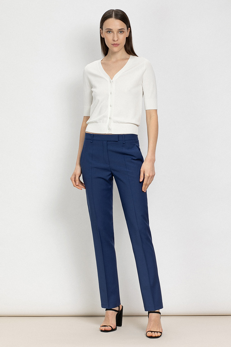 

Зауженные брюки средней посадки VASSA&Co, Синий, VASSA&Co V218481N-1145C65