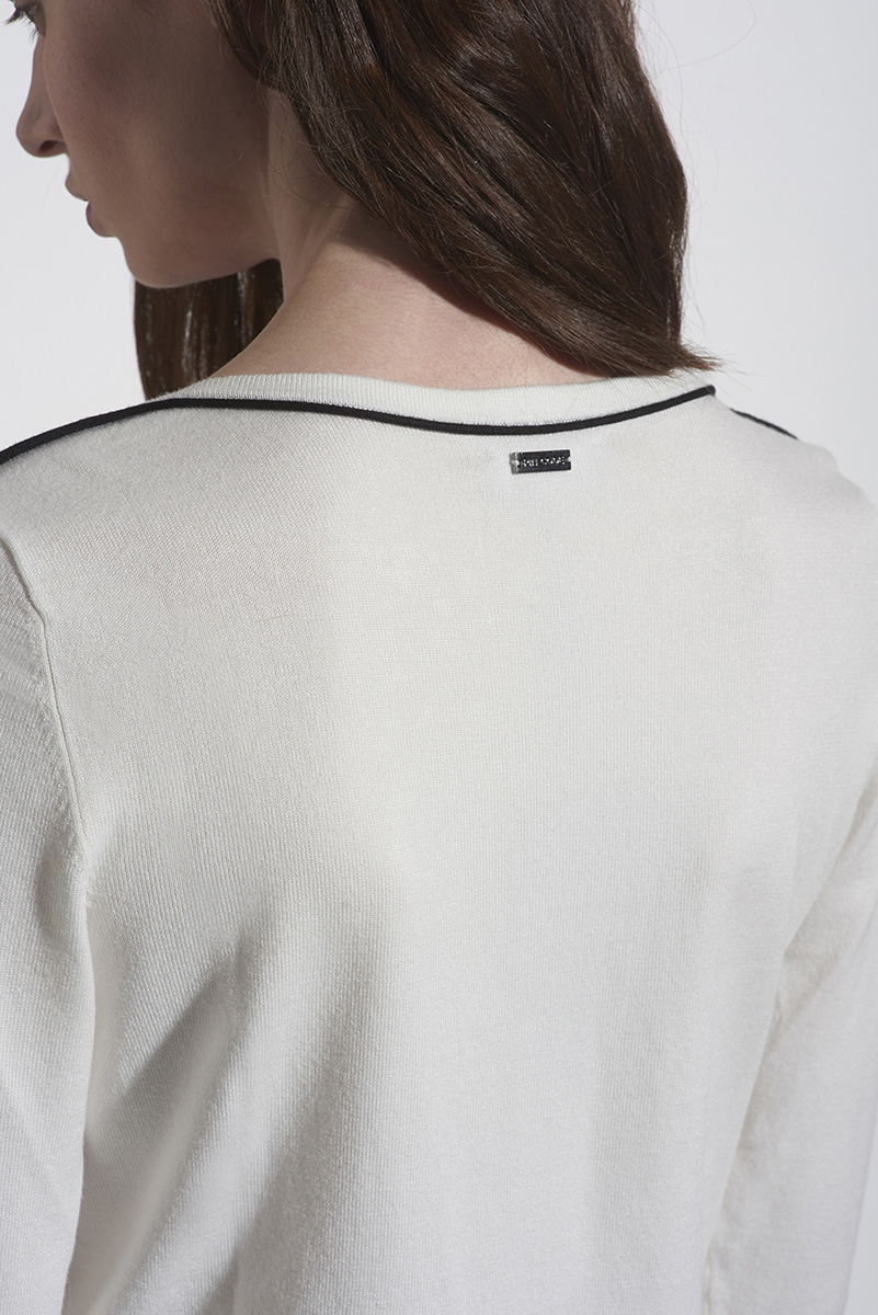 

Джемпер с длинным рукавом из фактурного трикотажа VASSA&Co, Белый, VASSA&Co PLKL2024C00
