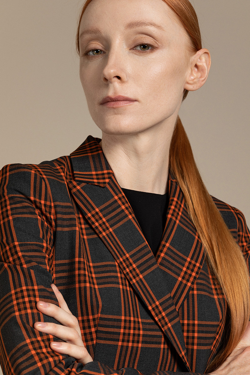 

Двубортный жакет в клетку VASSA&Co, Красный, VASSA&Co V205223N-1780C23