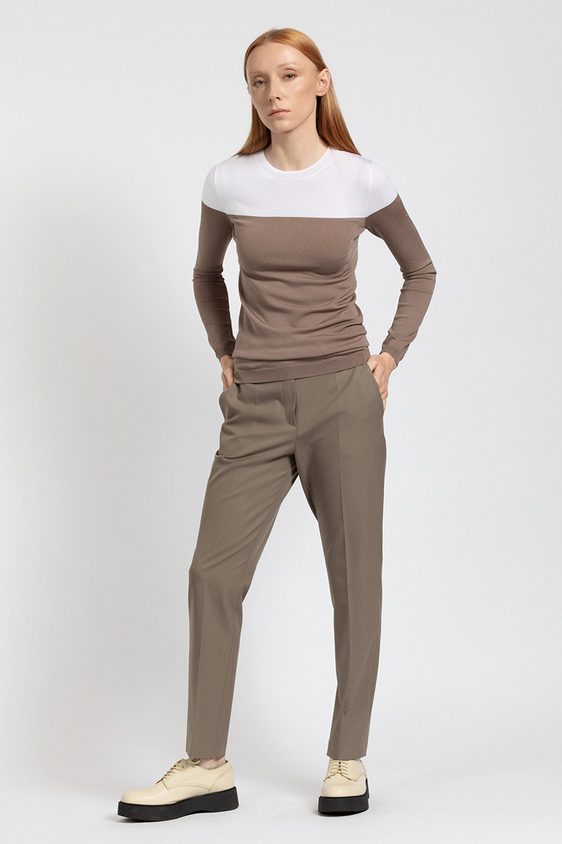 

Зауженные базовые брюки VASSA&Co, Бежевый, VASSA&Co V208626N-1223C763