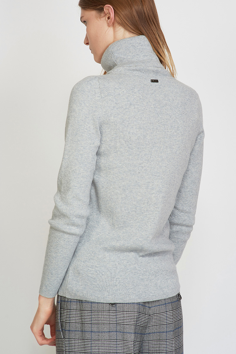 

Джемпер с длинным рукавом из фактурного трикотажа VASSA&Co, Серый, VASSA&Co PLKZ2036C10