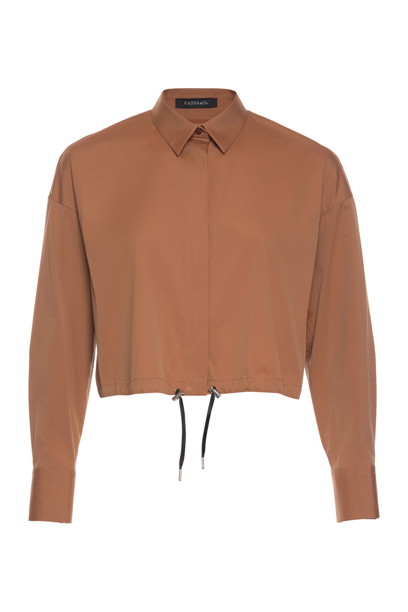

Укороченная блузка VASSA&Co, Коричневый, VASSA&Co V216490N-1589C85