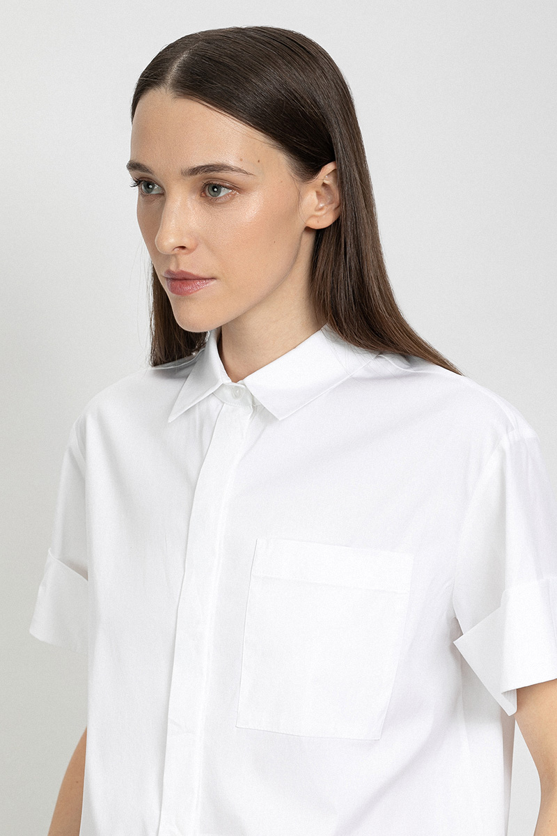 

Блузка прямого силуэта с коротким рукавом VASSA&Co, Белый, VASSA&Co V216492N-1589C00