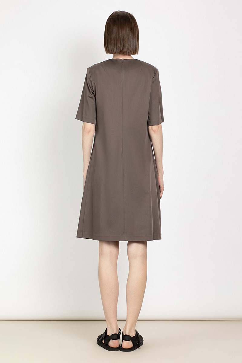 

Платье с коротким рукавом VASSA&Co, Коричневый, VASSA&Co V219127N-1584C84