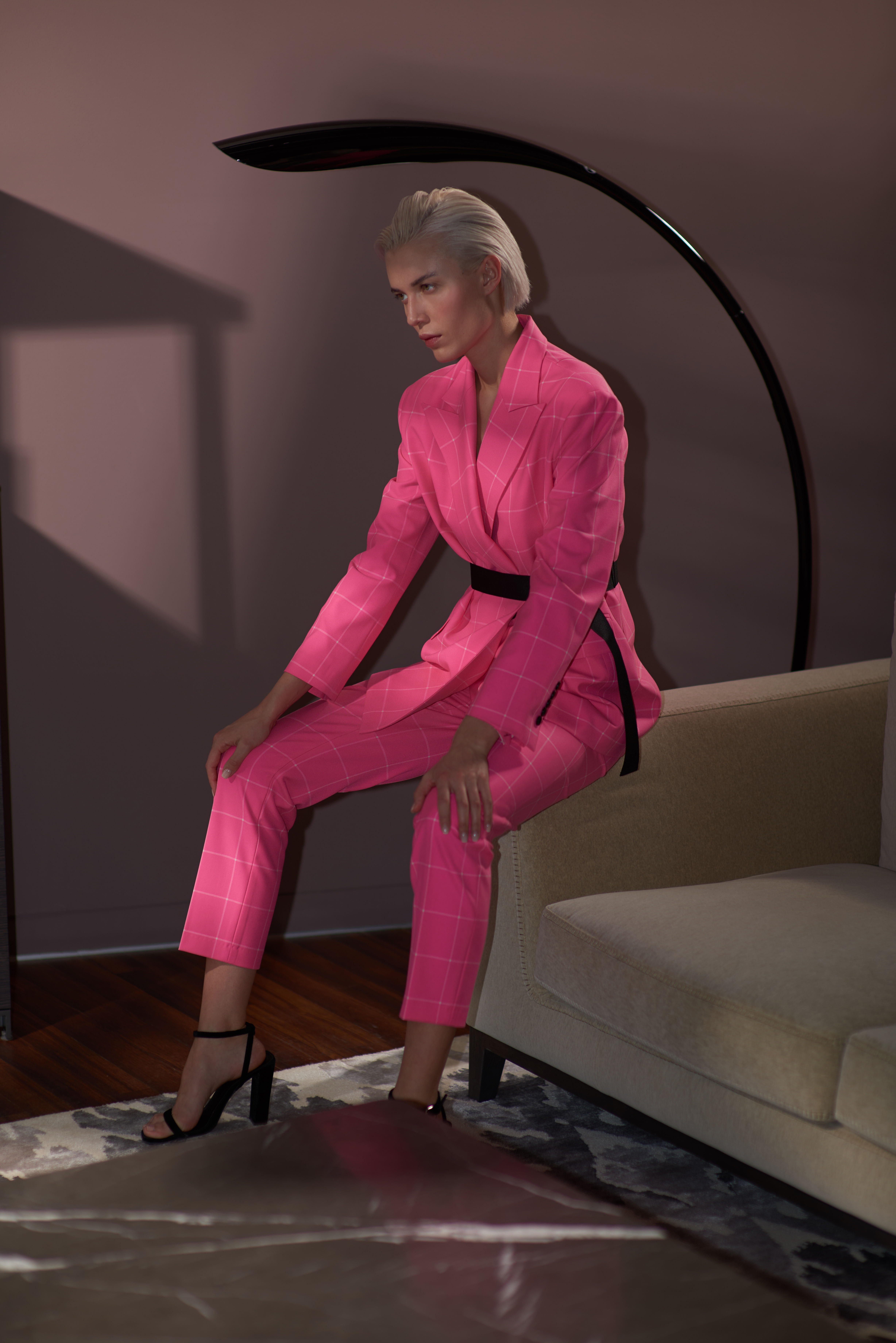 

Зауженные брюки в клетку VASSA&Co, Розовый, VASSA&Co V218592N-1829C331