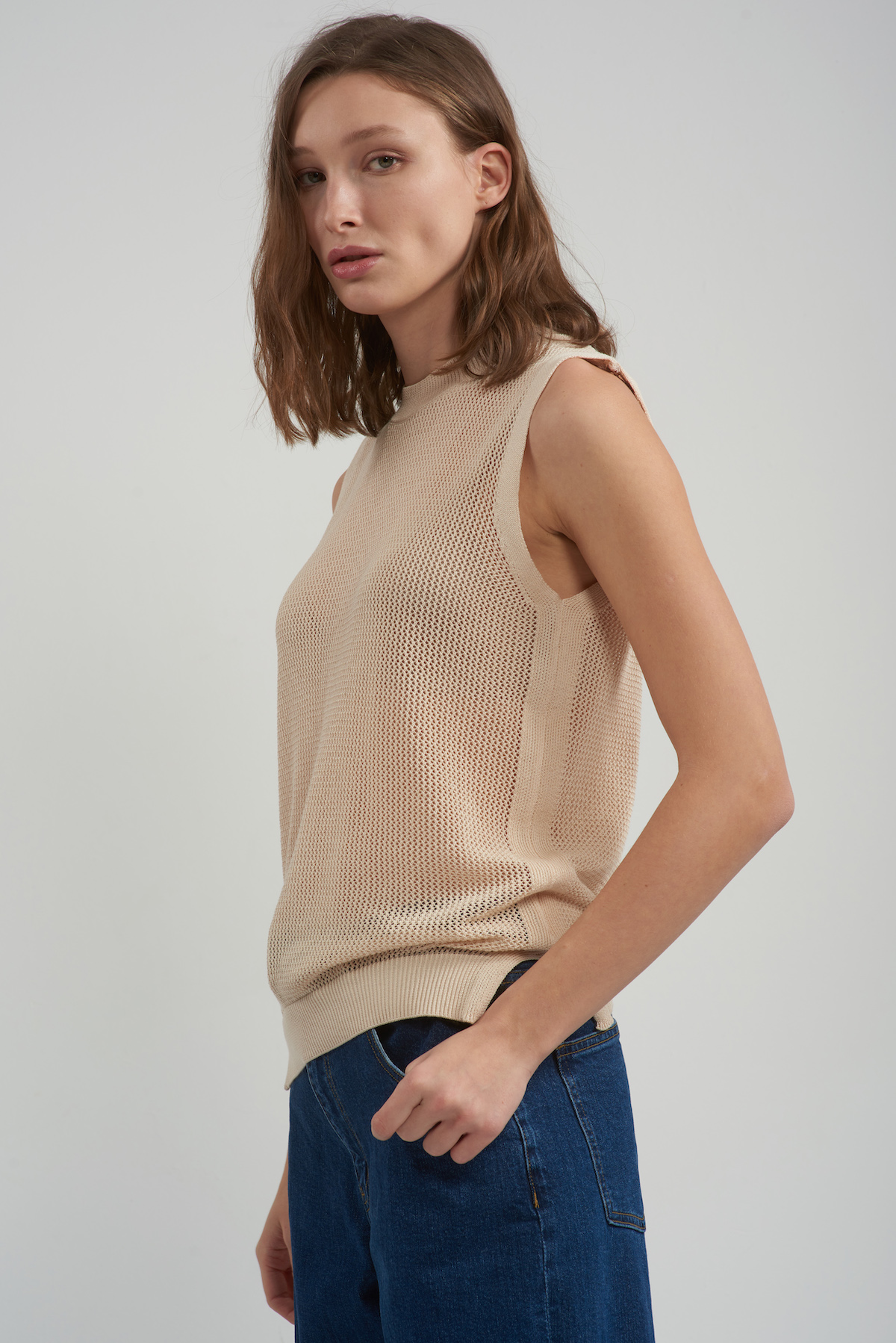 

Трикотажный топ VASSA&Co, Белый, VASSA&Co PLKL2208C02