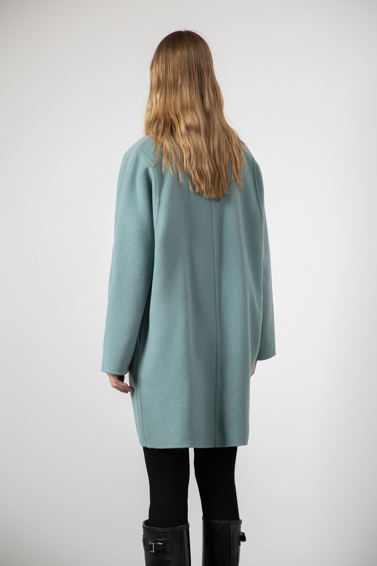 

Пальто укороченное на запах с поясом VASSA&Co, Зеленый, VASSA&Co VP201003C62