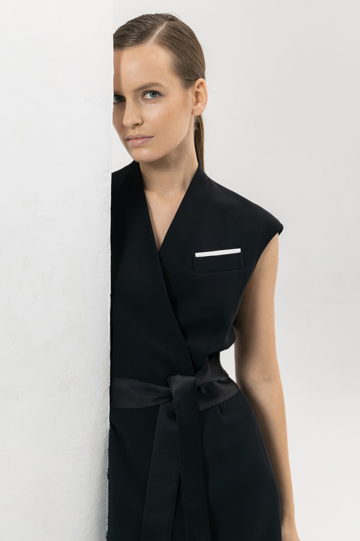 

Платье на запах в стиле кимоно VASSA&Co, Черный, VASSA&Co V239303AN-1531C99
