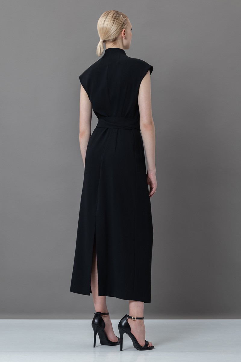 Платье с асимметричным вырезом Женский ПЛАТЬЕ VASSA&Co Черный 5